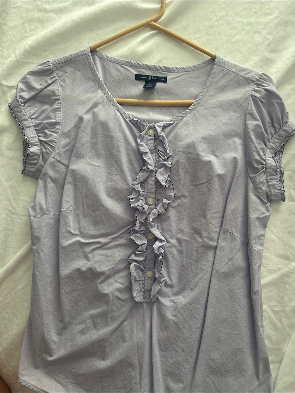 GAP Lavender Ruffle Button-Front Women's Blouse